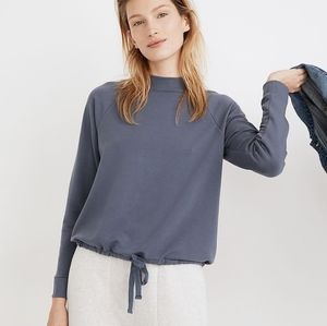 NWT Madewell MWL Superbrushed Mockneck Drawstring Sweatshirt Sz M